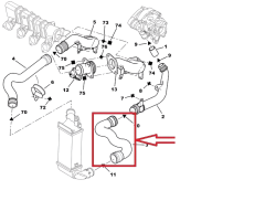 Mangueira de ar Original Citroen Peugeot C5 I 607 2.0 HDI 0382s7