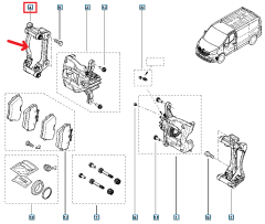 Suporte pinça travão Direito Frente Novo Original 410140855R Renault