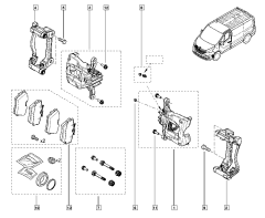 Kit de reparação pinça travão Frente Original Trafic Vivaro 411201691R