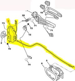 Mecanismo de fechadura da porta Esquerdo Traseira Original Peugeot 307 9137A0