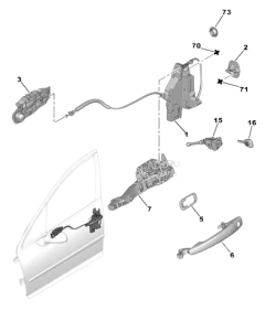 Mecanismo de fechadura da porta Original Frente Direito Peugeot 407 9136FE