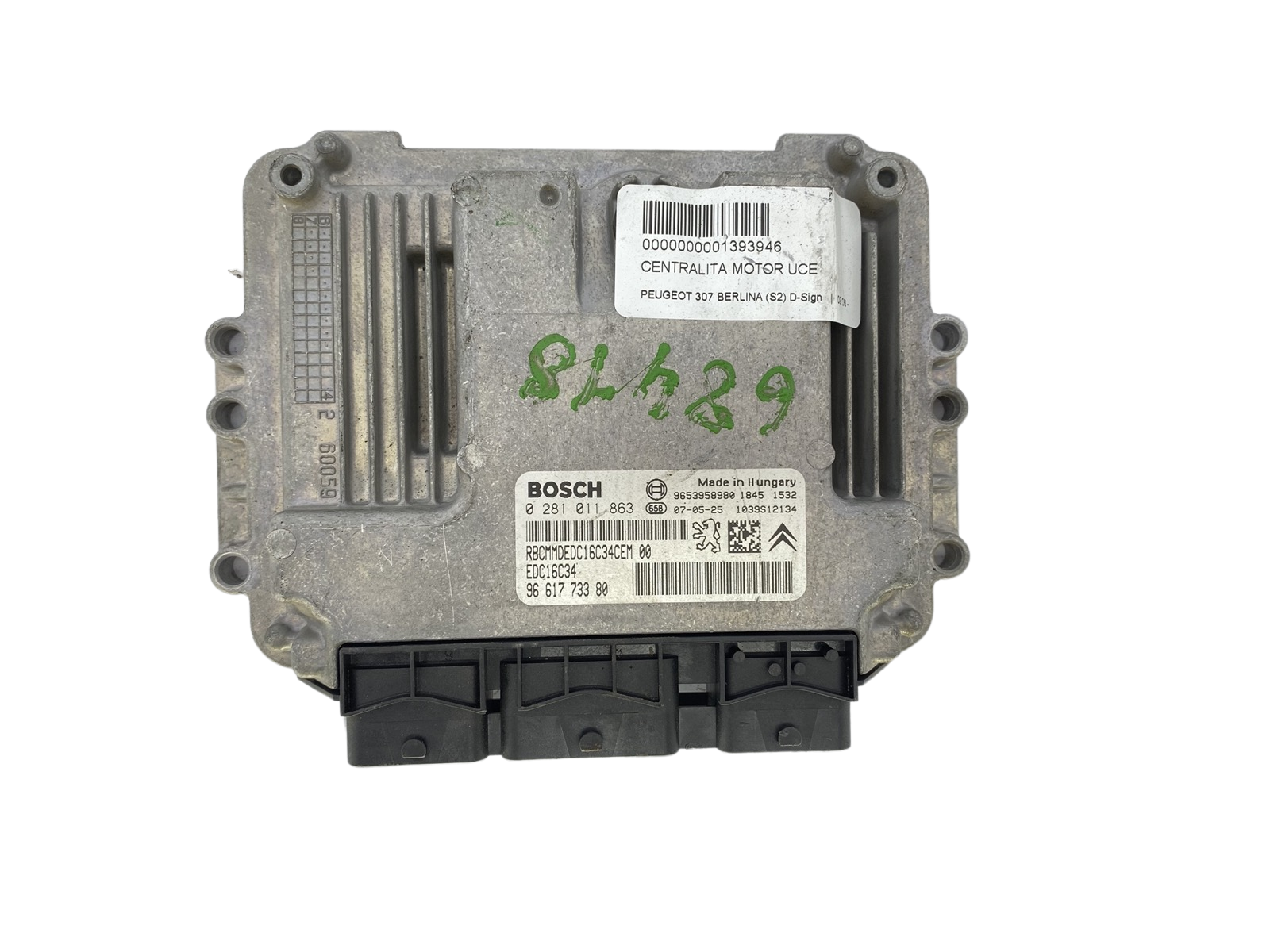 Unidade de Controlo 0281011863 9661773380 9653958980 PSA Bosch 59740 main product photo