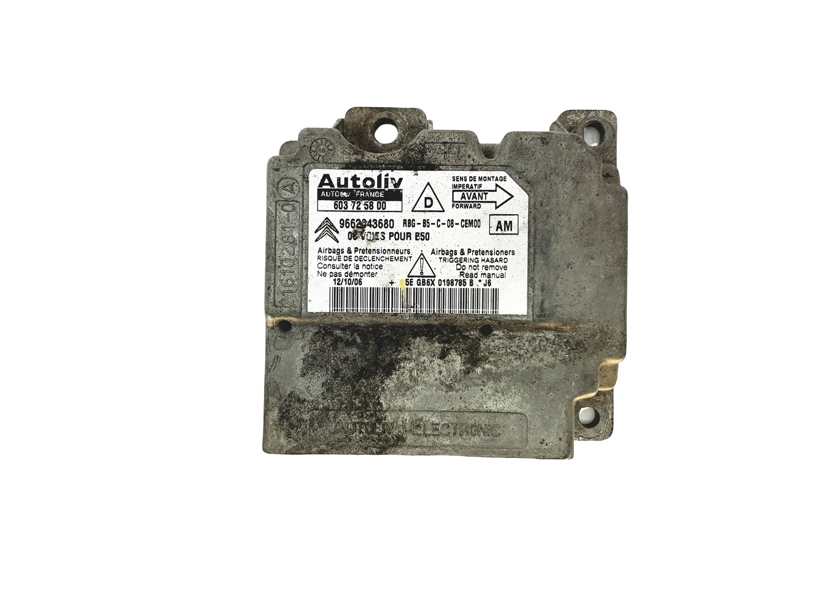 Módulo da unidade de controle 603725800 9662643680 PSA Autoliv 23414 main product photo