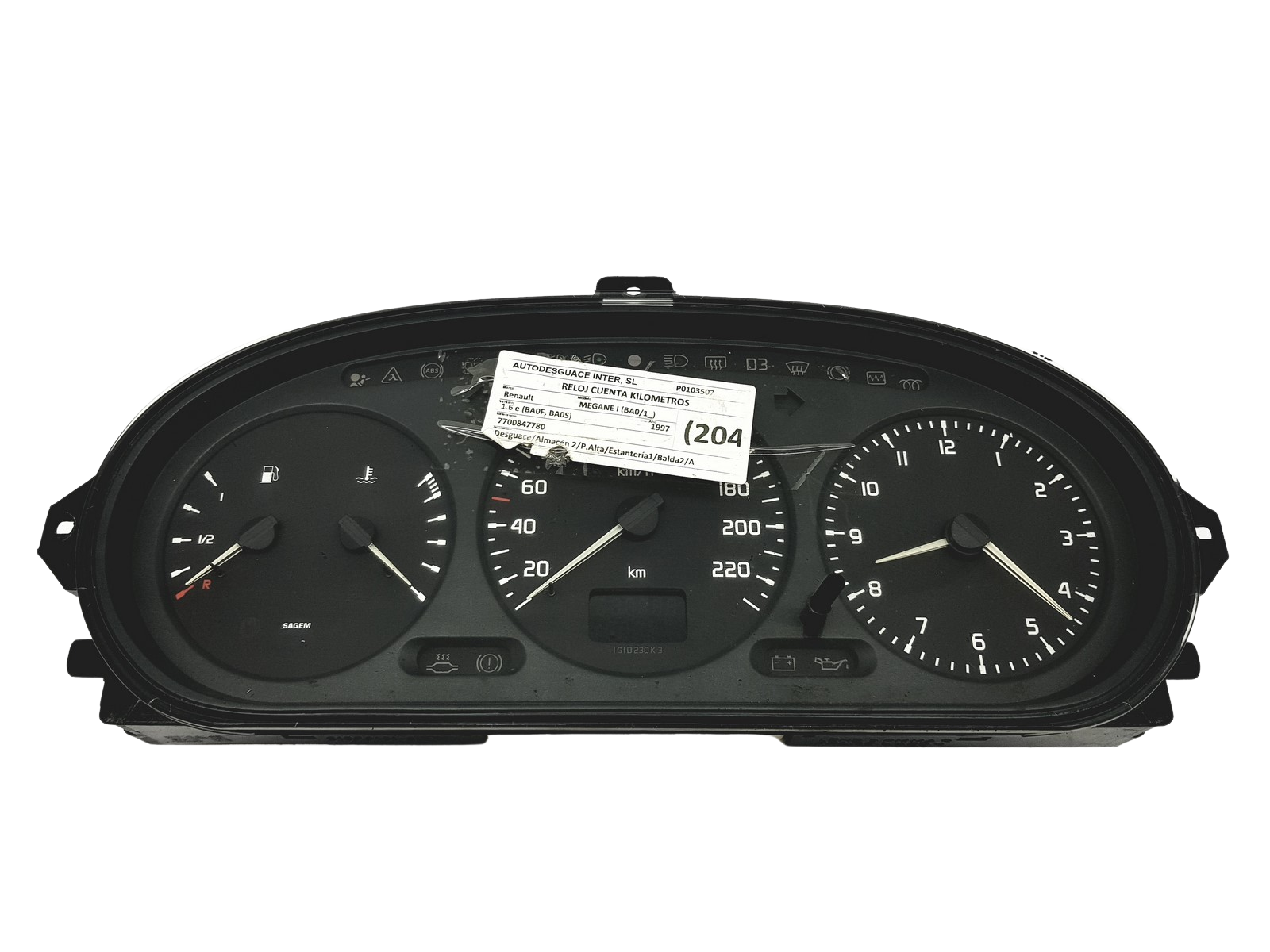 Velocímetro Renault Megane 1 7700847780 G 57698 main product photo