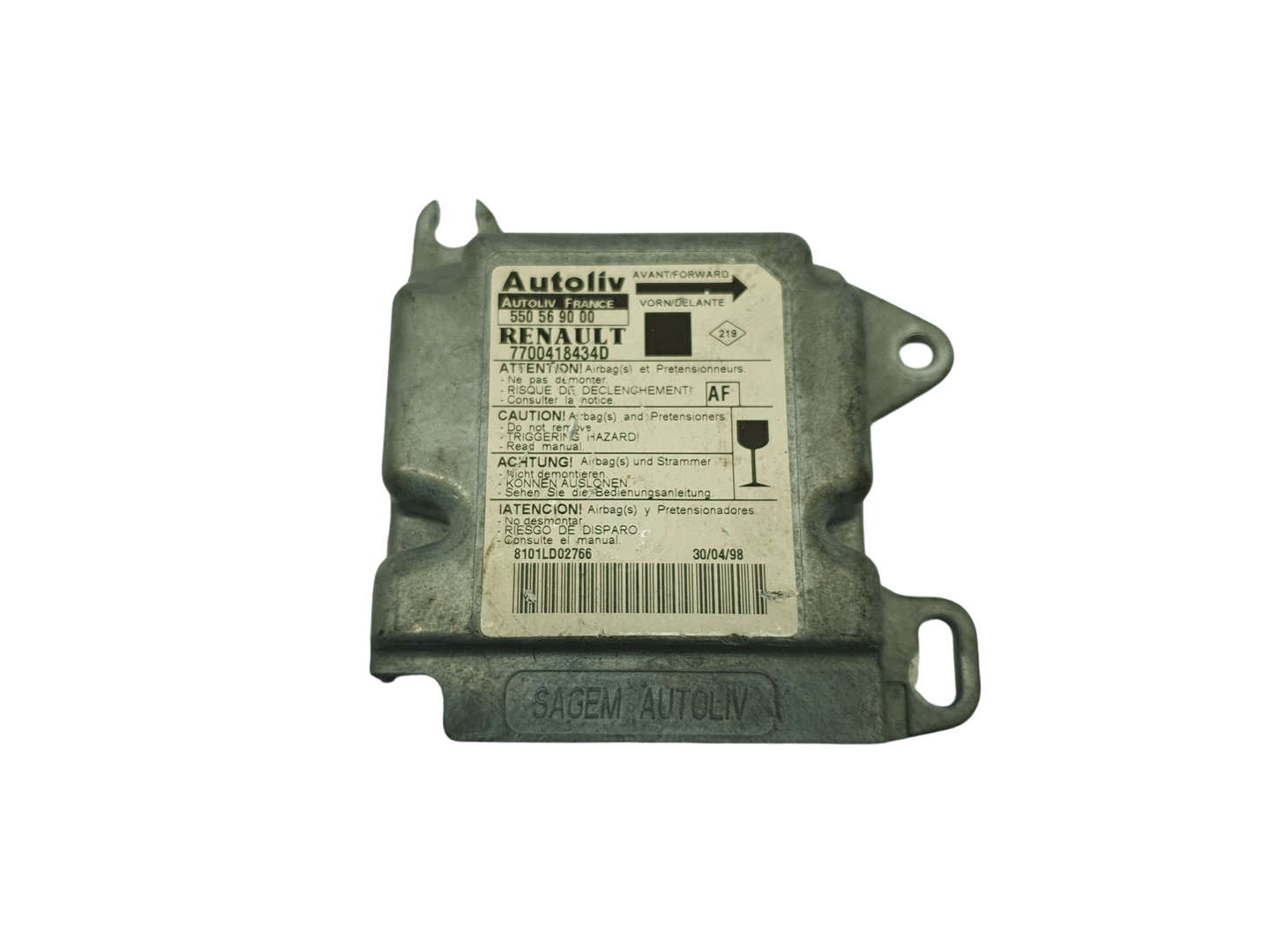 Módulo da unidade de controle 7700418434D 550569000 Renault Autoliv main product photo