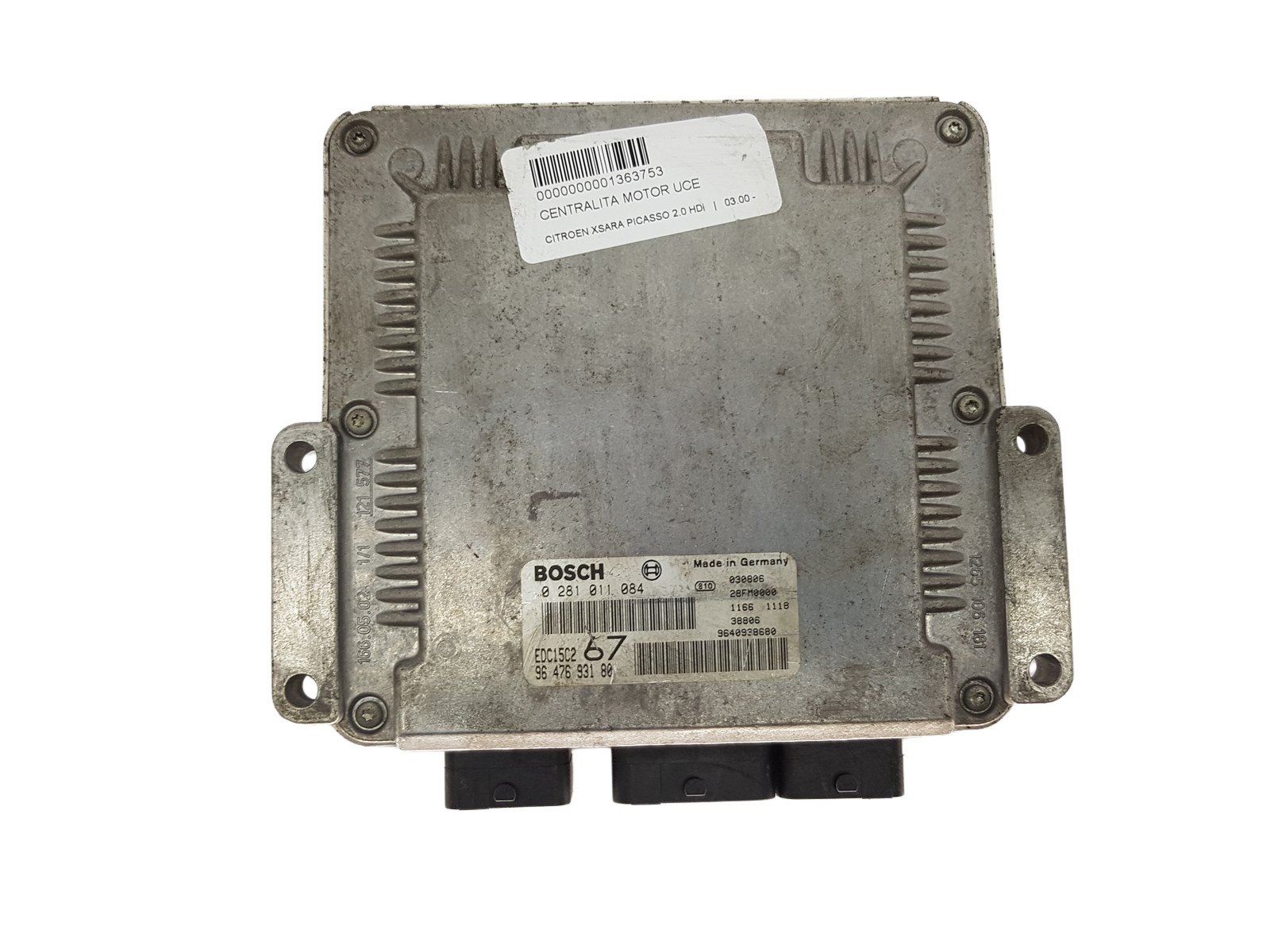 Unidade de Controlo 0281011084 9640938680 9647693180 PSA Bosch 3772 main product photo