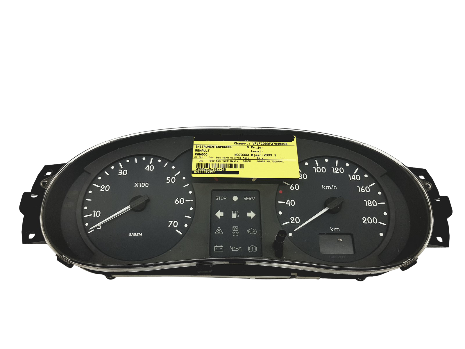 Velocímetro Renault Kangoo 1 8200095393 A 49433 main product photo
