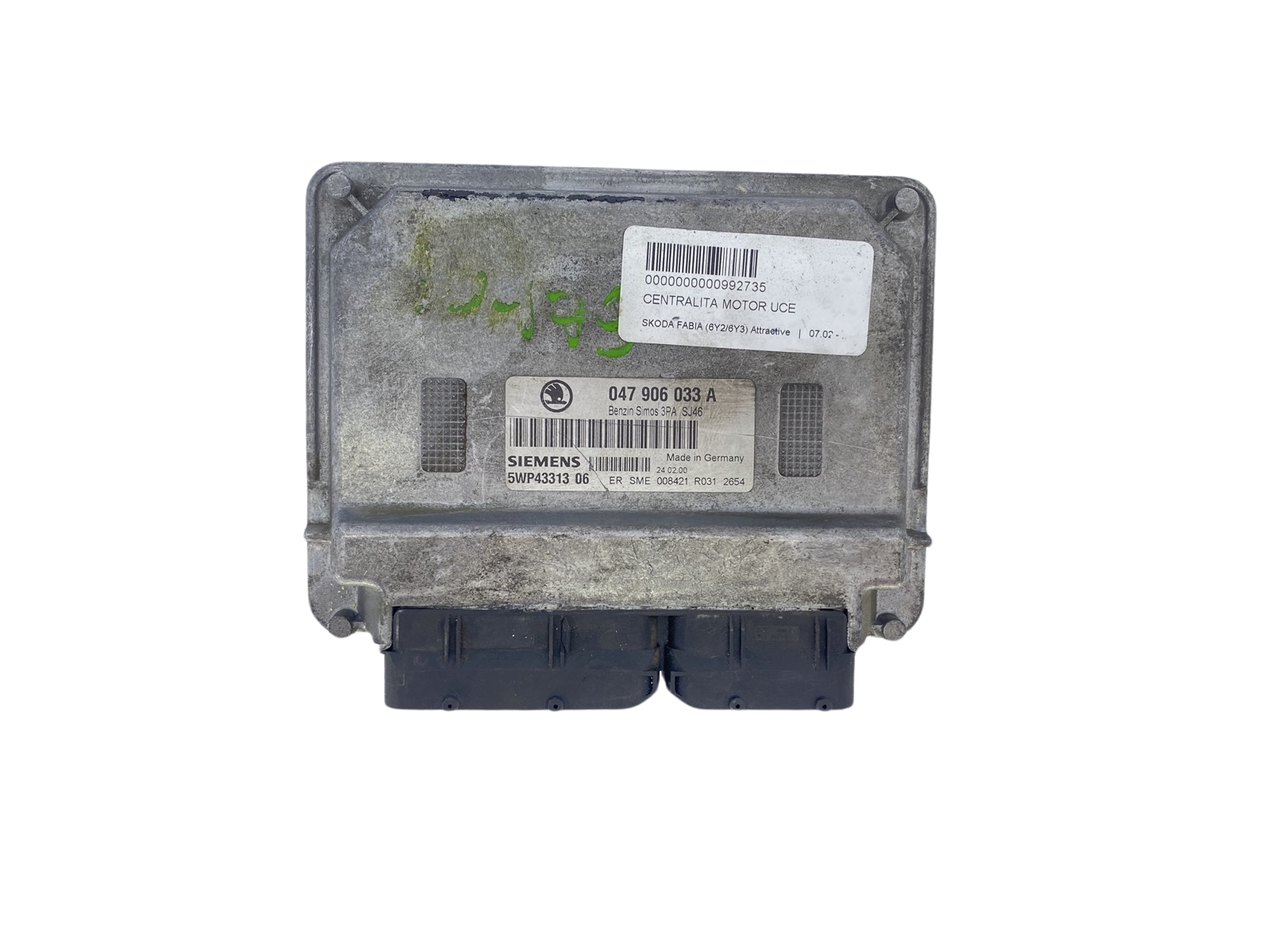 Unidade de Controlo 047906033A 5WP43313 06 Skoda Siemens 61112 main product photo