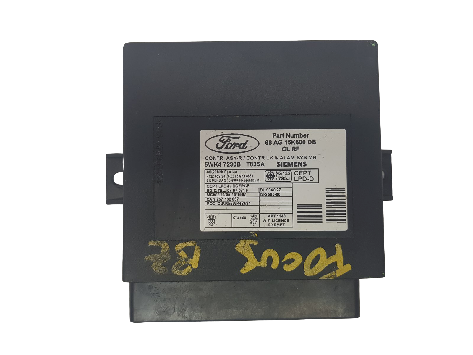 Unidade de Controlo Ford 98AG15K600DB 5WK47230B Siemens main product photo