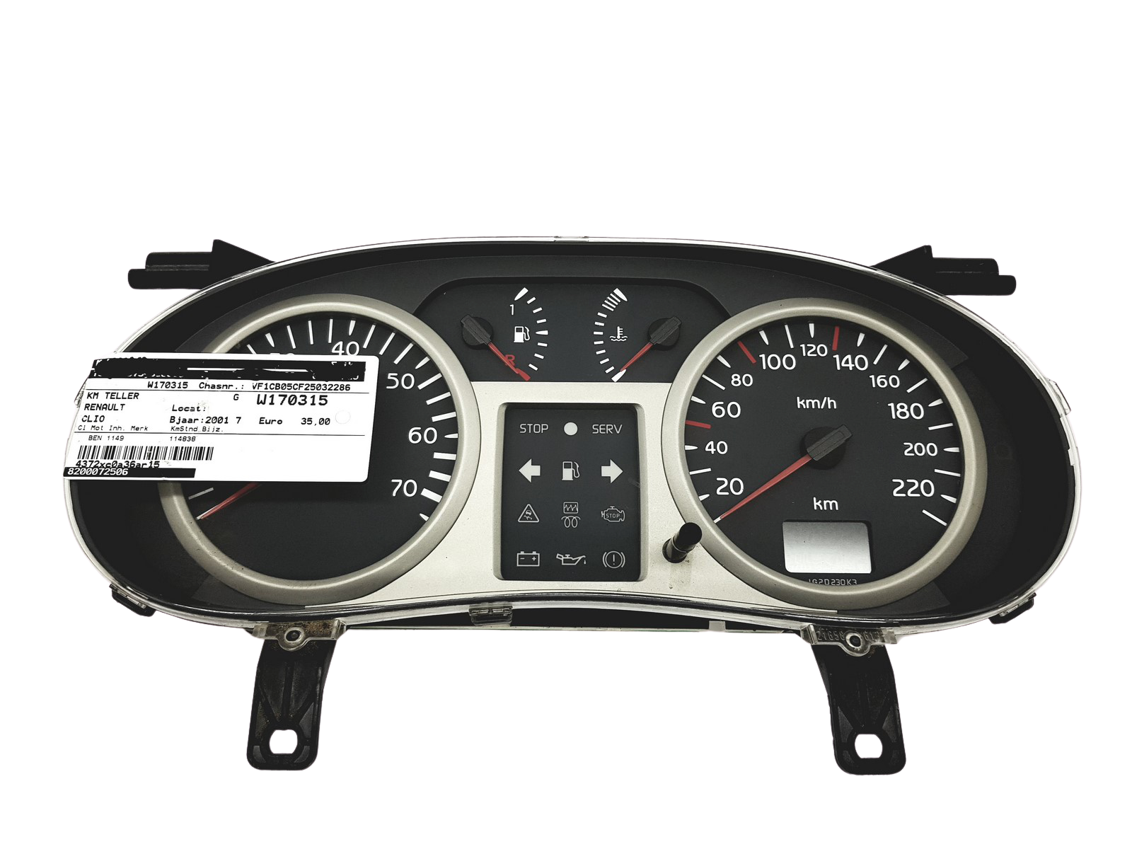 Conta-rotações Renault Clio 2 8200059776 32489 main product photo