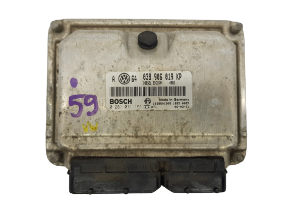 Unidade de Controlo do Motor ECU VW 038906019KP 0281011191 Bosch main product photo