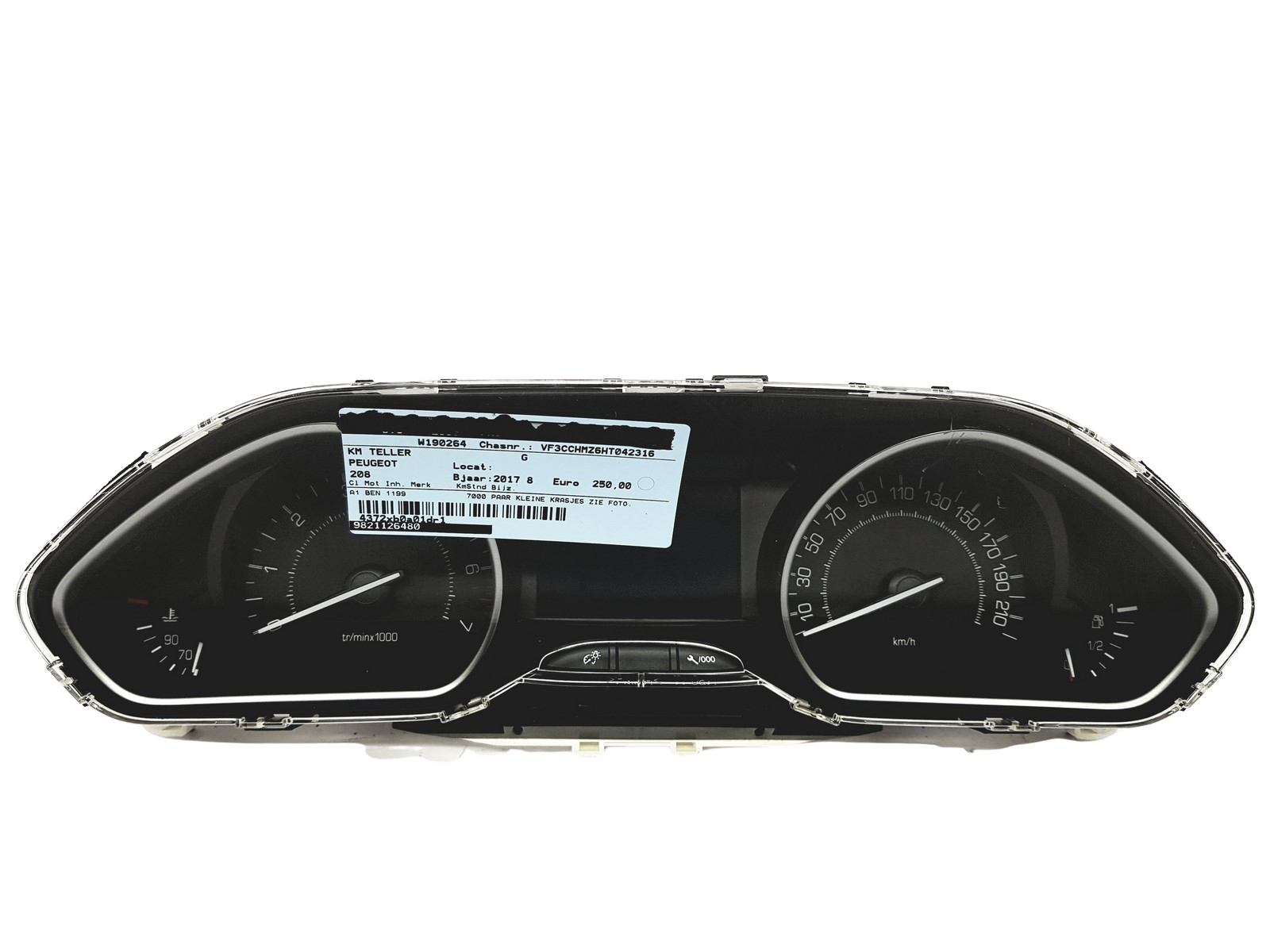 Conta-rotações Peugeot 208 9822915380 9821126480 NS 31000 main product photo